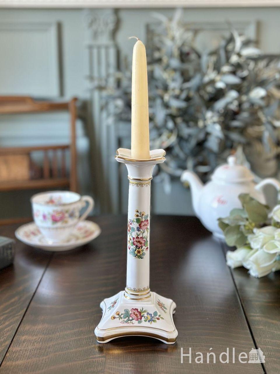 イギリスのアンティーク雑貨、ツイストデザインの木製のキャンドル