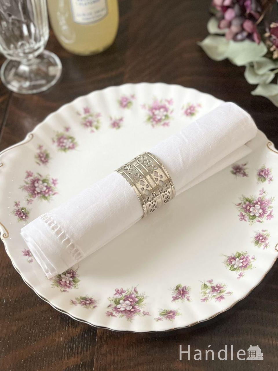 フランスで見つけたディッシュプレート、野薔薇が美しいアンティーク