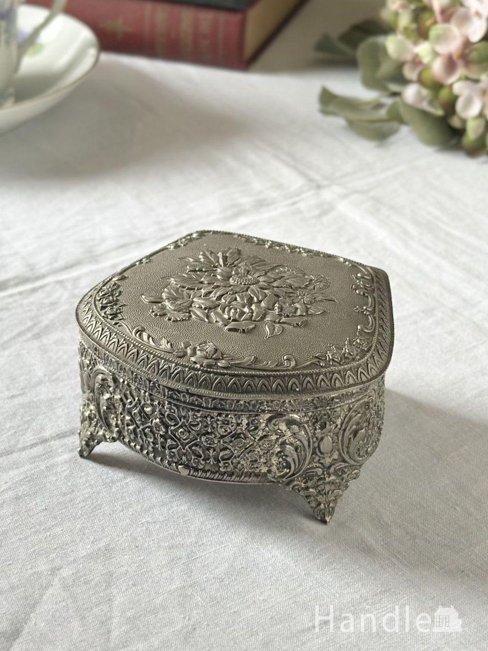 アンティークガラスのキャニスター、フタ付きのプレスドグラス(pg-7966