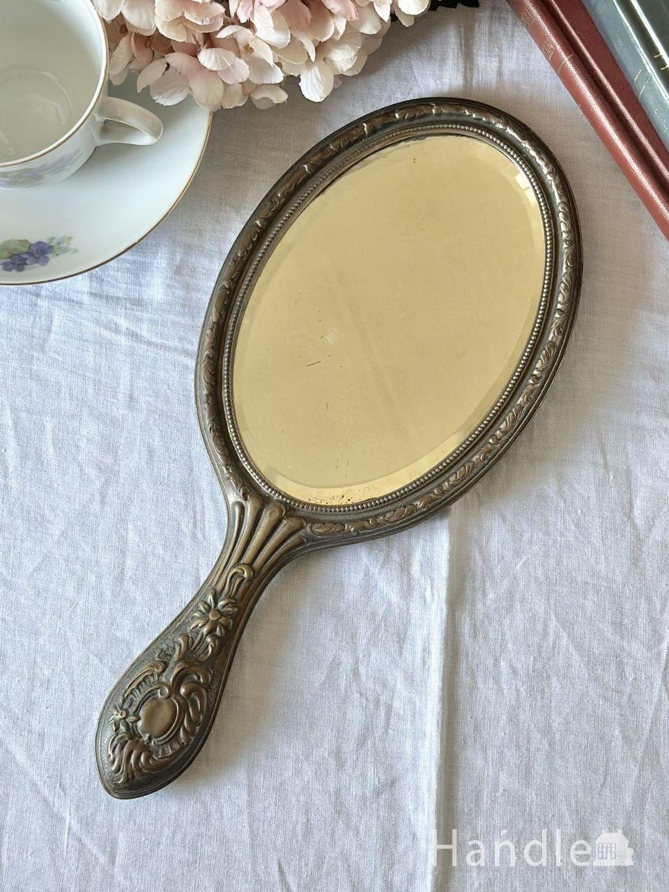 ゴールドのフレームが素敵なイギリス輸入のアンティークミラー(k-2043