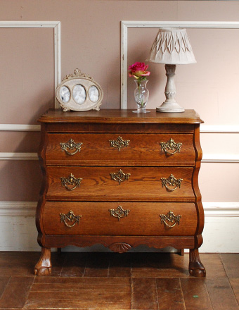 南仏プロヴァンスのアンティーク家具、使いやすい3段チェスト(j-1073