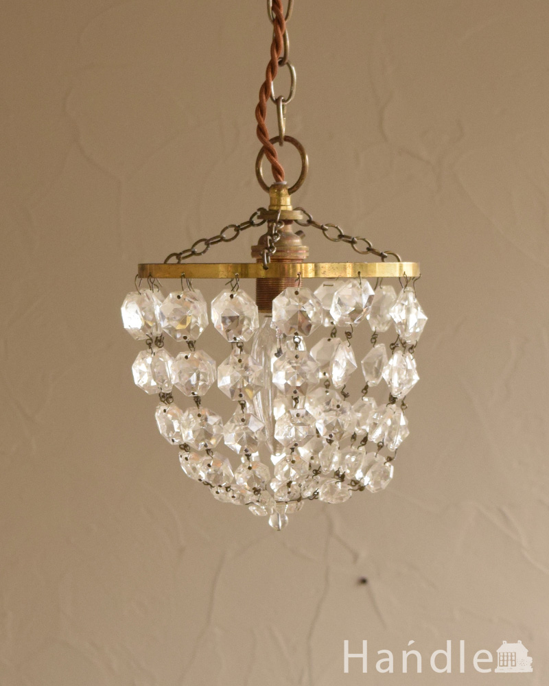 フランス輸入の小さなアンティークシャンデリア（E17シャンデリア球付