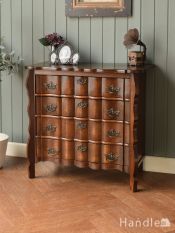 フランスからのペイント家具、引き出しがたくさんのアンティーク