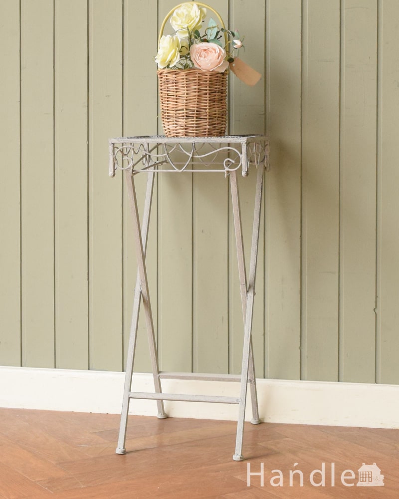 アンティーク風のフラワースタンド、折り畳み出来る花台(y-369-f