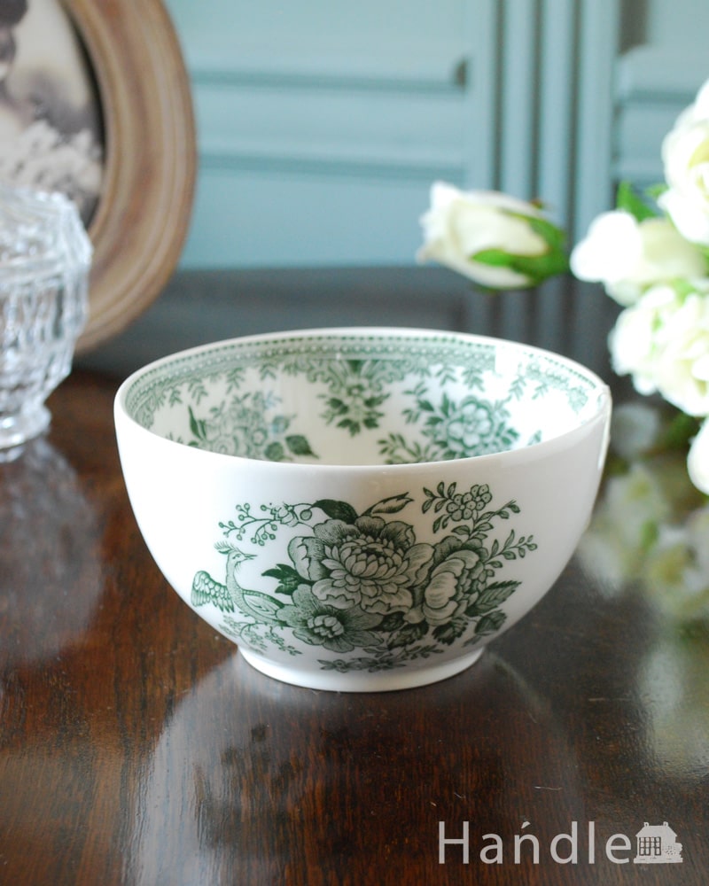 英国バーレイ社の食器、グリーンアジアティックフェザンツのシュガー