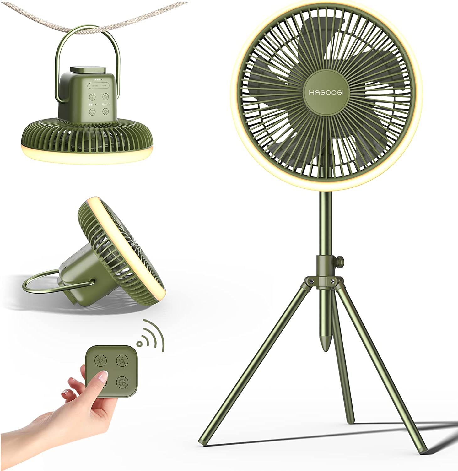 HAGOOGI(ハゴオギ) 扇風機 キャンプ 車中泊 多機能 壁掛け 吊り下げ