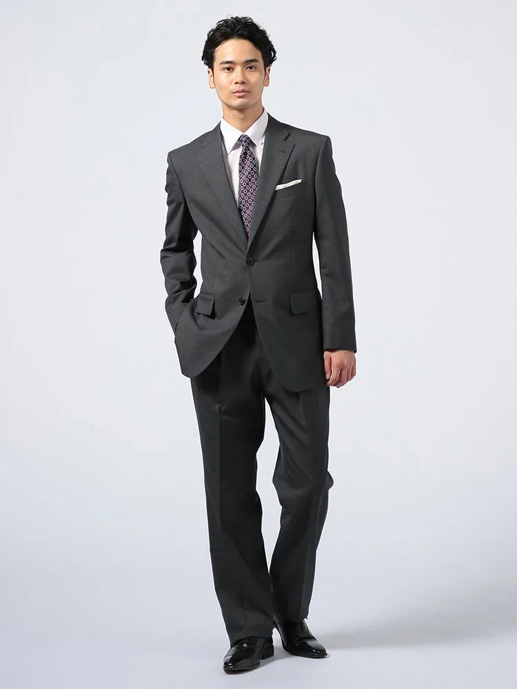 パンツウォッシャブル】スーツ 2つボタン 2パンツ ワンタック カンサイ