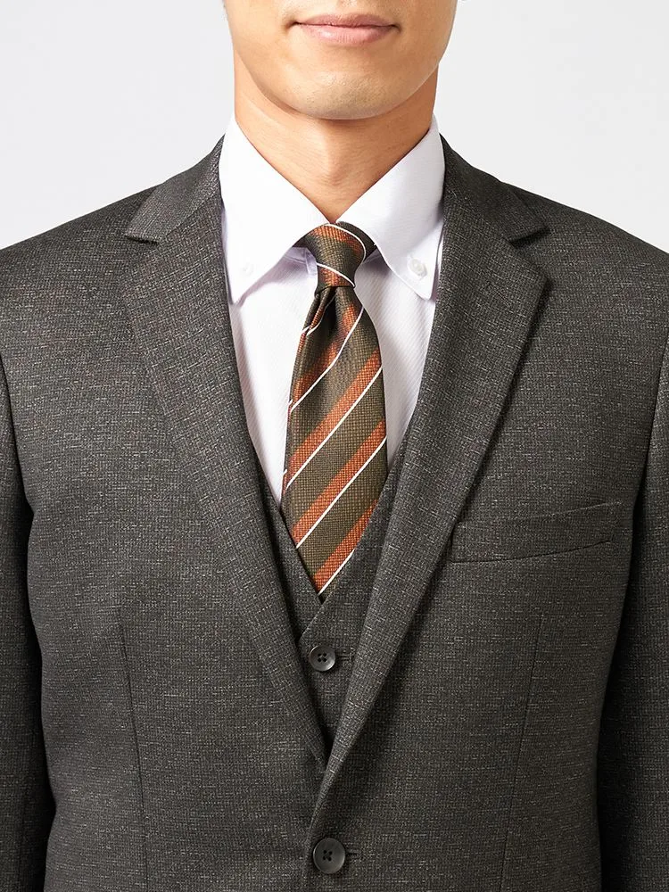 D．ブラウン 【Cassette Cross】スリーピーススーツ 2つボタン 上下