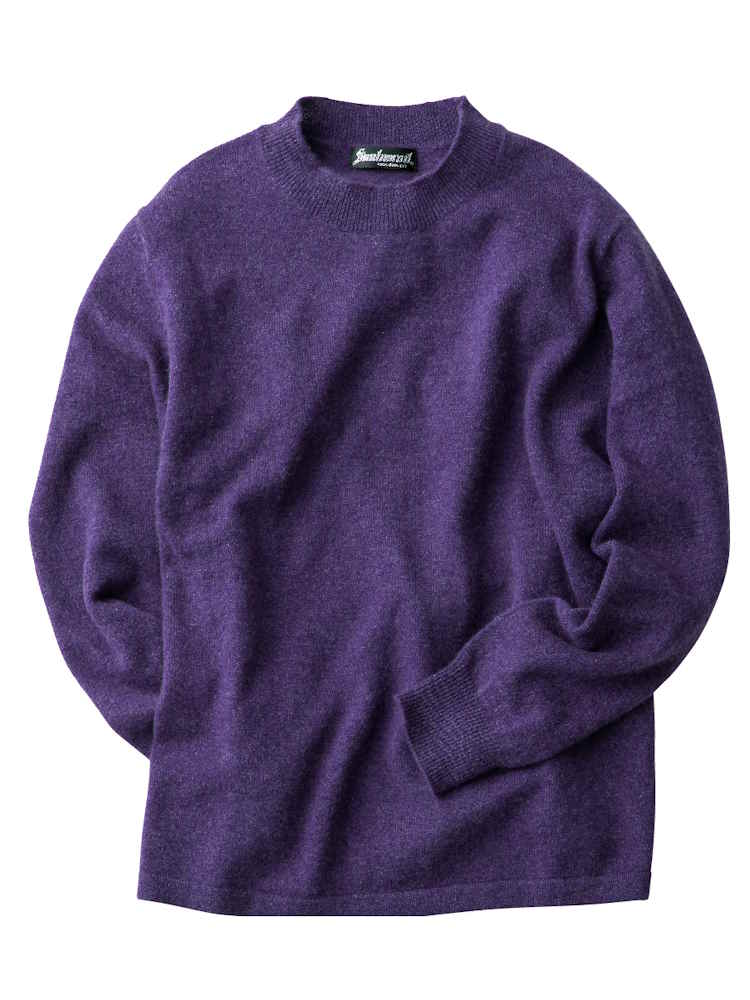 ブリーフィングゴルフ 長袖ニット XS シルク カシミヤ パープル