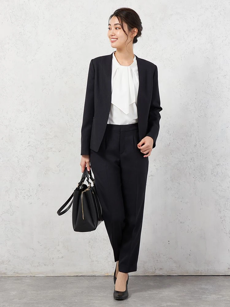 セレモニースーツ3点セット】V開きジャケット／2WAYボウタイブラウス