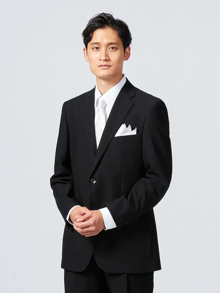 礼服]【ワンタック】フォーマル 2つボタン サマーフォーマル ウール混