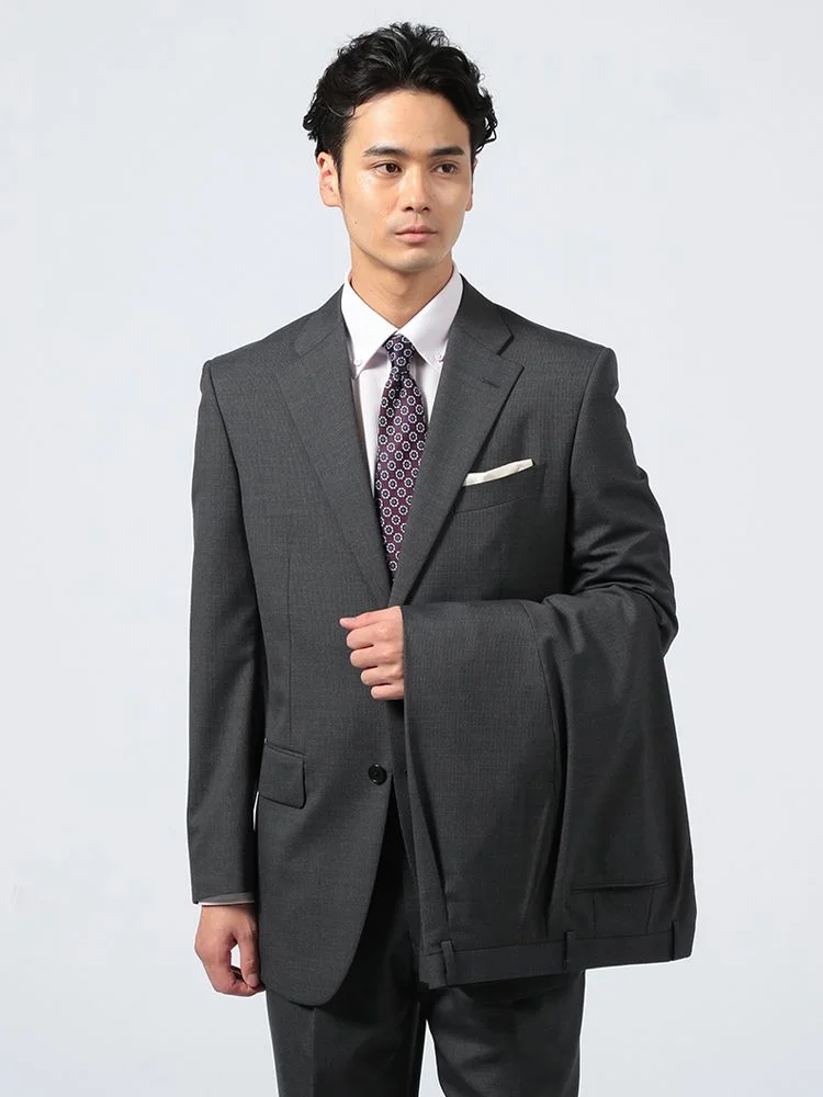 パンツウォッシャブル】スーツ 2つボタン 2パンツ ワンタック カンサイ