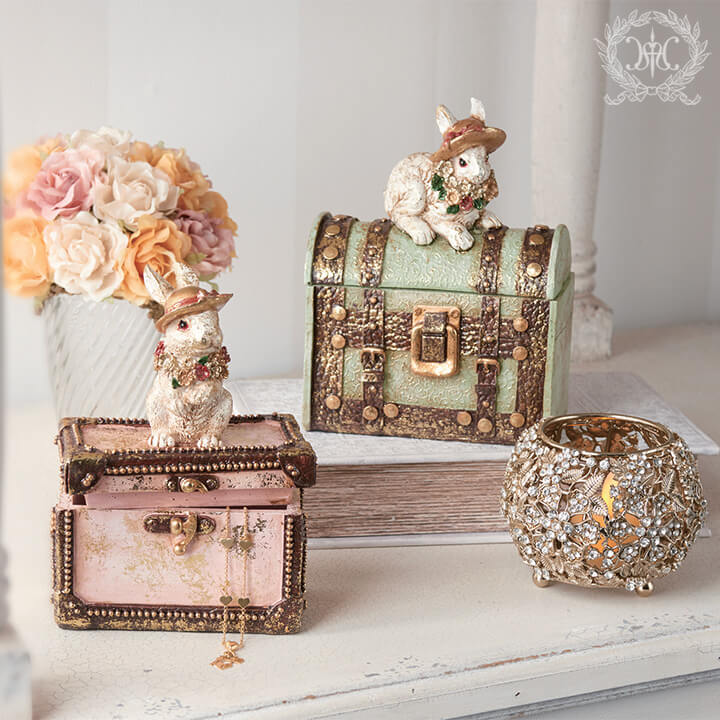 アンティークミニラビットボックスピンク｜輸入雑貨の通販 | 輸入雑貨