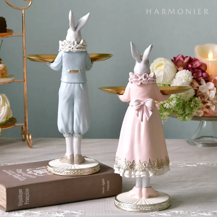 プリンス＆プリンセスラビットトレイ(ブルー/ピンク)｜輸入雑貨の通販