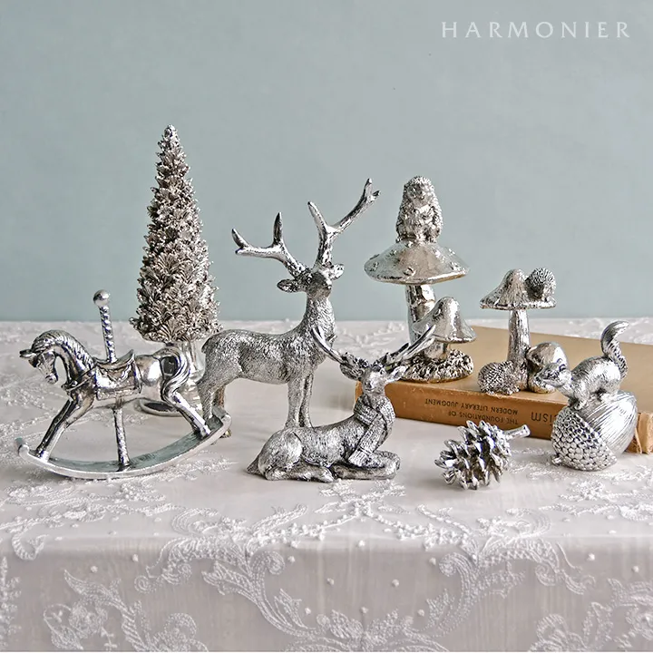 シルバーフォレストロッキングホースオブジェ｜クリスマス雑貨の通販