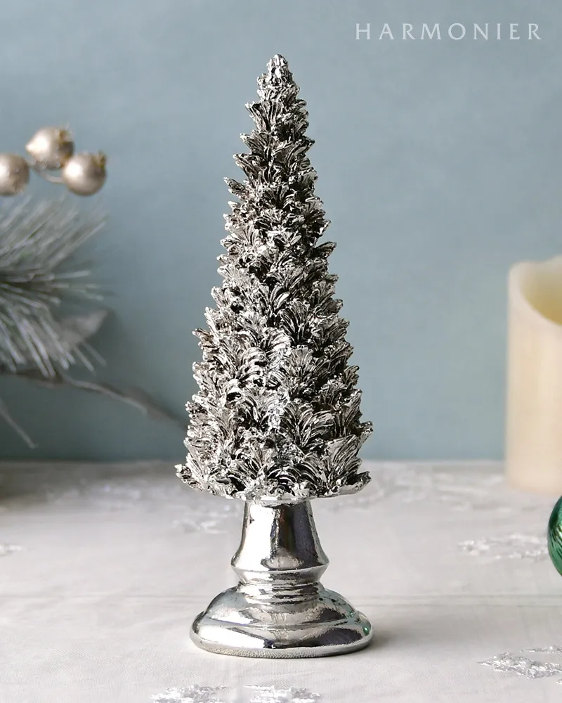 シルバーフォレストツリーオブジェ22cm｜クリスマス雑貨の通販