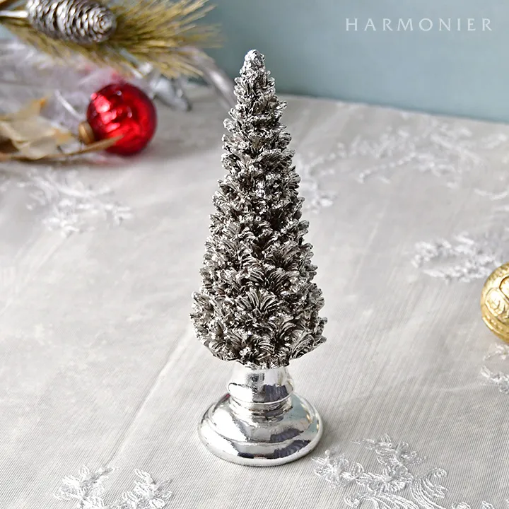 シルバーフォレストツリーオブジェ22cm｜クリスマス雑貨の通販