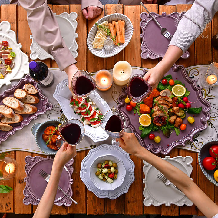 ヴィエナチャージャースクエアプレート/パープル｜輸入食器・雑貨の