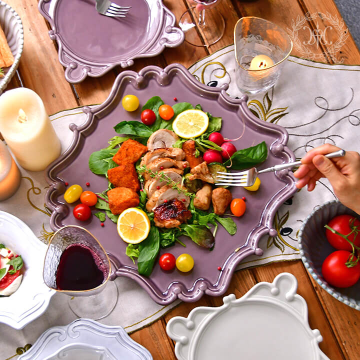 ヴィエナチャージャースクエアプレート/パープル｜輸入食器・雑貨の