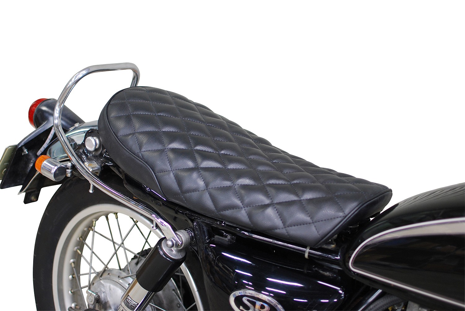 SR400 黒いストライプデザインバイクシート SR400 黒 バイクシート