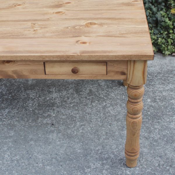 ろくろ脚ダイニングテーブル・引き出し付き・120cm×80cm