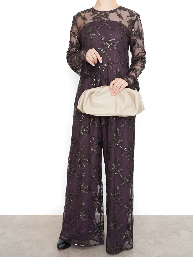 Ameri VINTAGE（アメリ ヴィンテージ）SOANGLE LACE ROMPERS（ブラウン