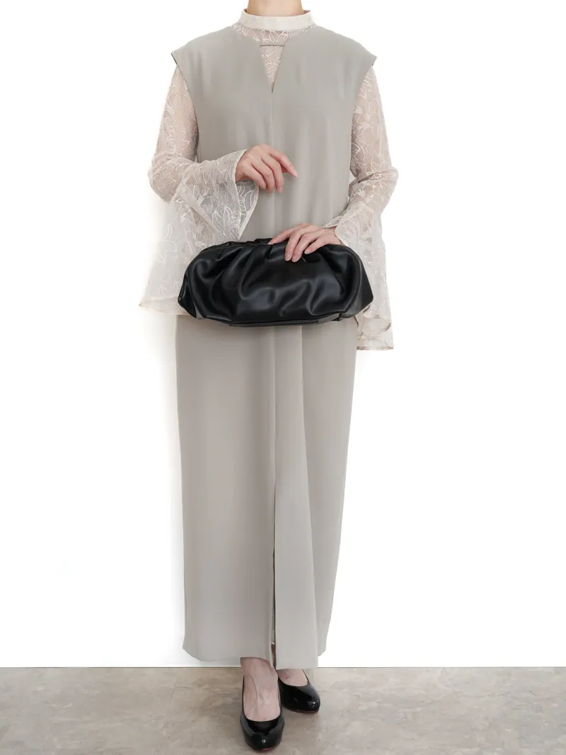 ANDRESD（アンドレスド）ベルスリーブスリットドレス（ミント/L