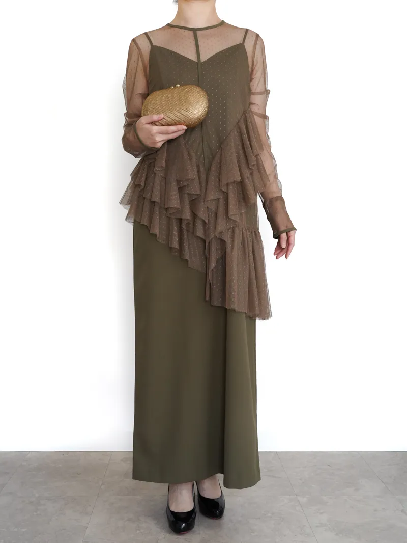 Ameri VINTAGE（アメリ ヴィンテージ）TULLE FRILL TOP SET DRESS