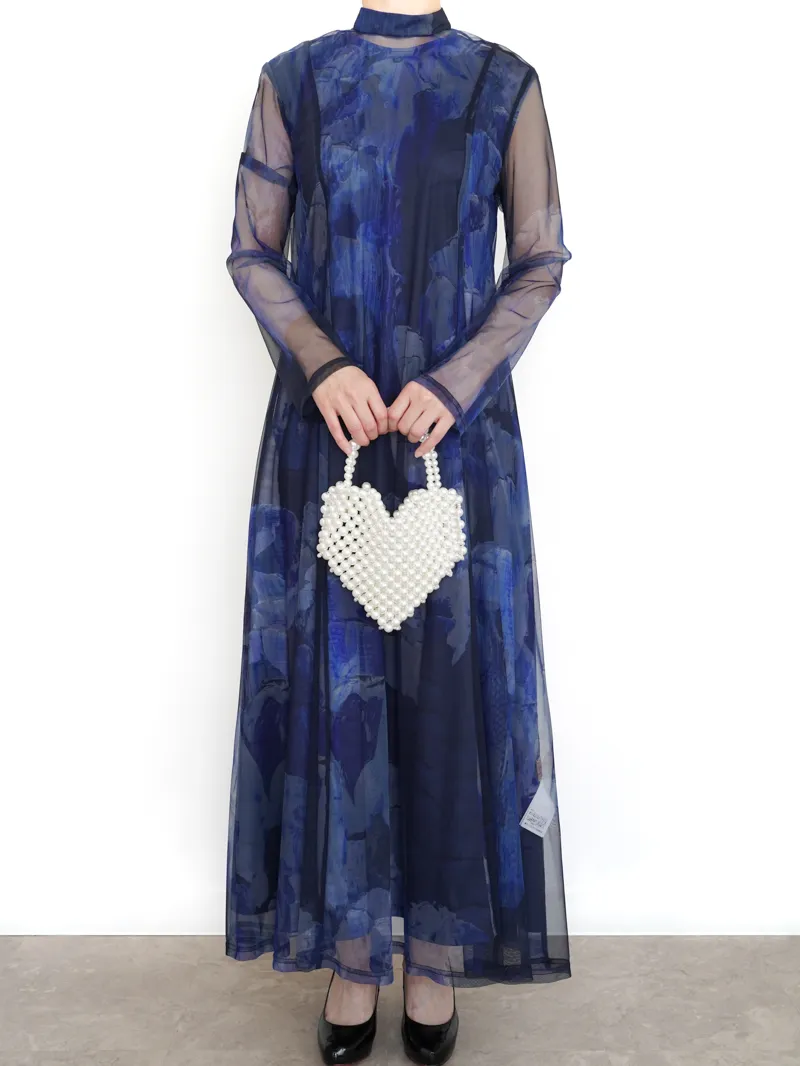 Ameri VINTAGE（アメリ ヴィンテージ）UND GYPSUM ART DRESS（ブルー/M