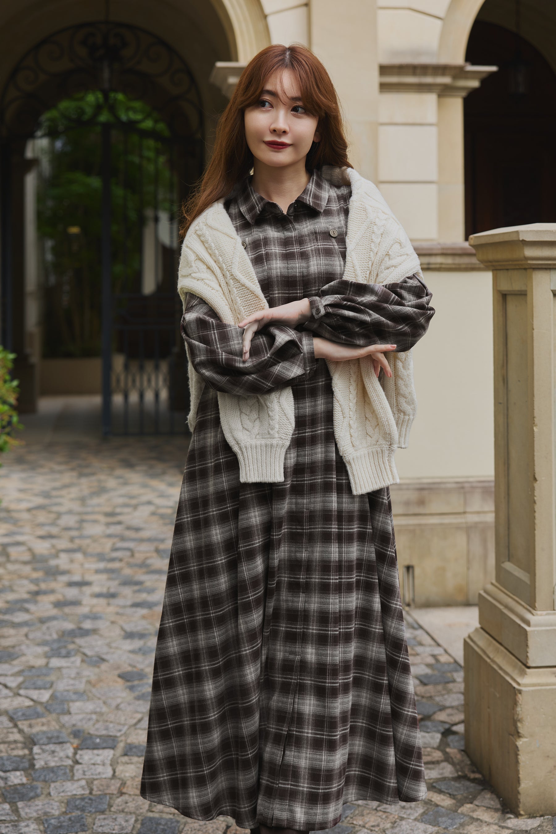 Marion Plaid Shirt Dress