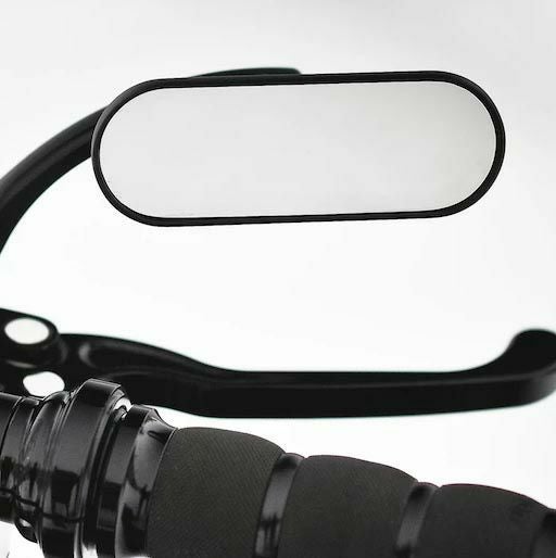 アレンネス ミニオーバル・ミラー ブラック 左 |ハーレーパーツ専門店
