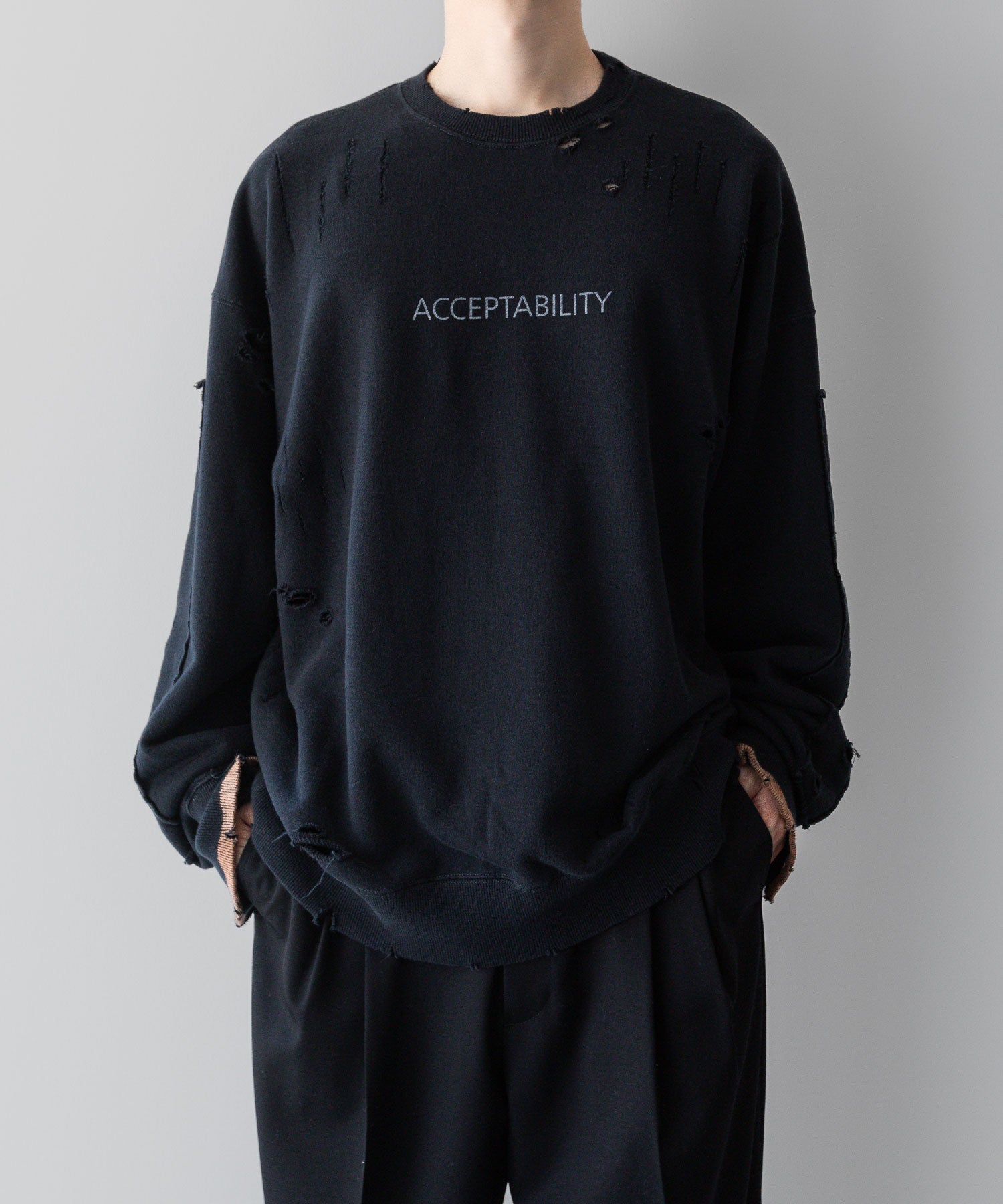 ssstein / シュタイン】OVERSIZED REBUILD SWEAT LS - DARK NAVY
