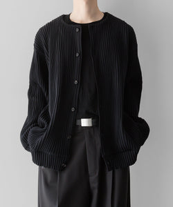 stein / シュタイン】OBLIQUE PATTERNED KNIT CARDIGAN - BLACK | 公式
