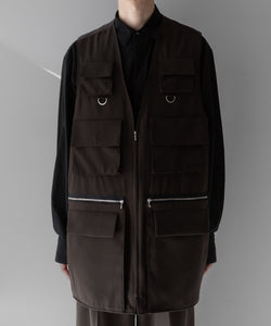 ssstein / シュタイン】OVERSIZED MULTI POCKET VEST - MILITARY KHAKI