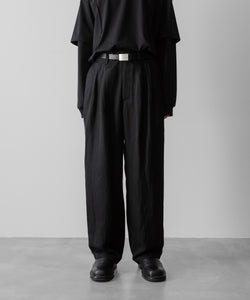 ssstein / シュタイン】VIS/LI TWILL WIDE EASY TROUSERS - BLACK