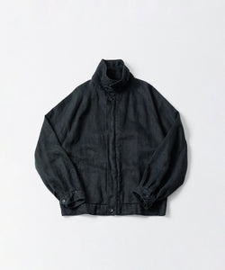 ssstein / シュタイン】HEAVY LINEN HERRINGBONE ZIP JACKET - BLACK
