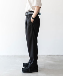 stein / シュタイン】BELTLESS WIDE TROUSERS - BLACK | 公式通販