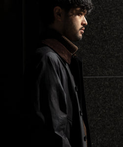 INTÉRIM】HYPER BIG OILED CLOTH SINGLE RANGE 4PK FLAP COAT - BLACK