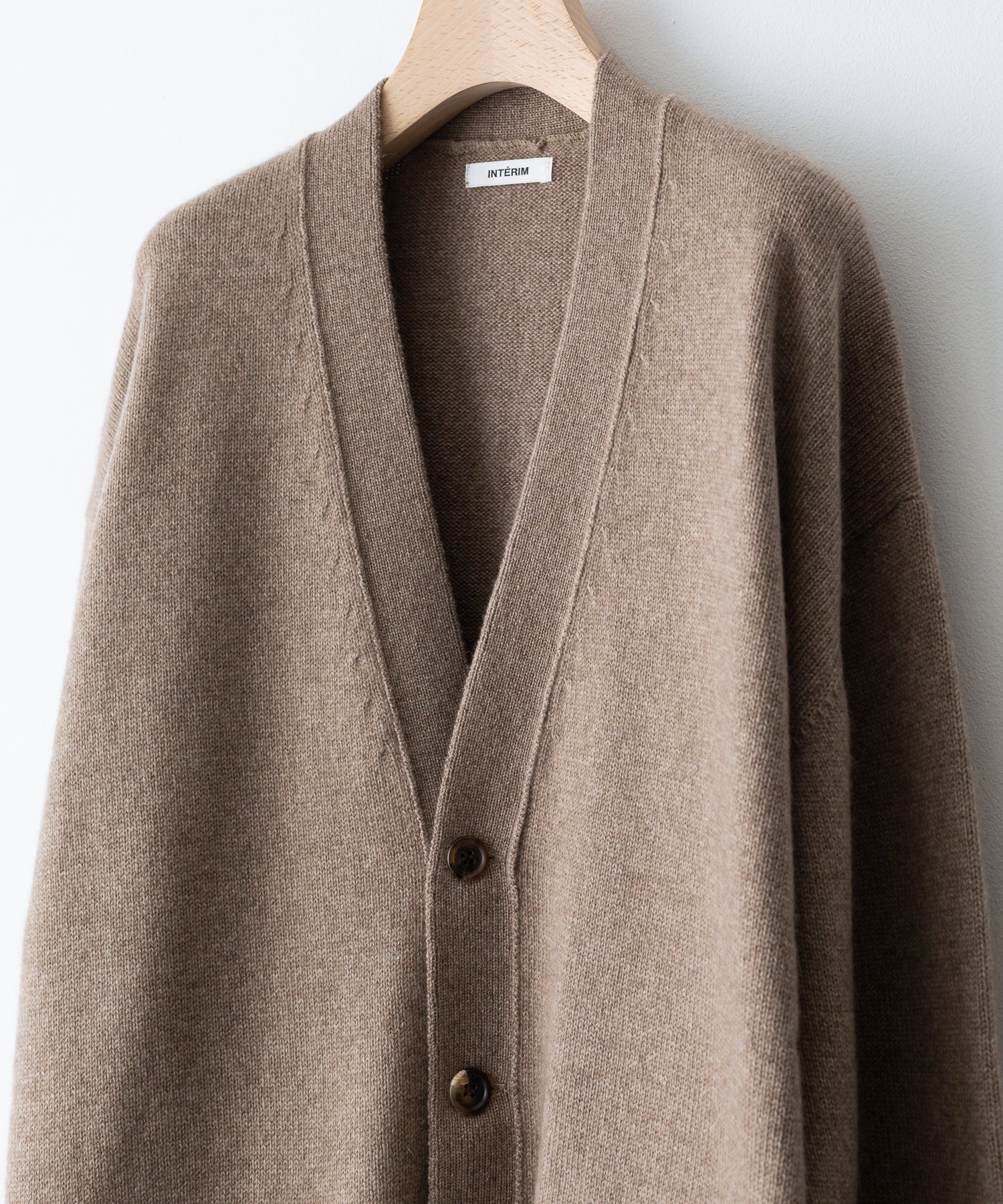 INTÉRIM / インテリム】NATURAL BROWN CASHMERE CARDIGAN - NAT.BROWN
