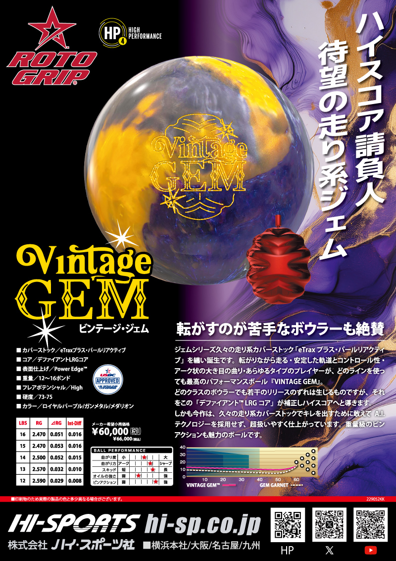 ビンテージ・ジェム - ハイスポーツ社 ：信頼のボウリング用品販売