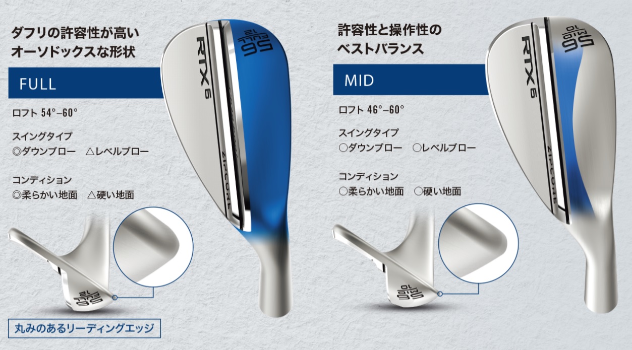 ウエッジ編】クリーブランド「RTX6 ZIPCORE」ウェッジの4種類を比較