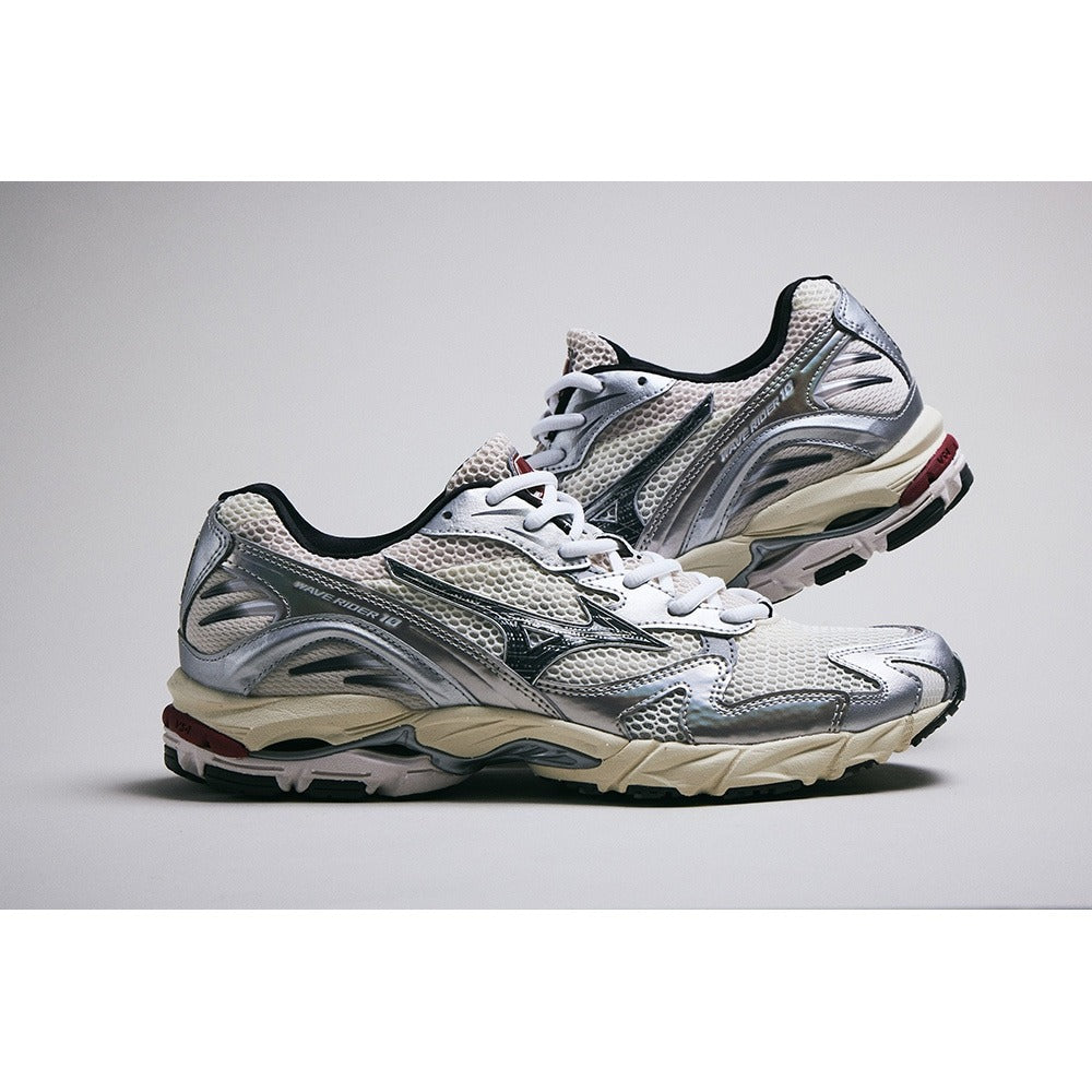 MIZUNO WAVE RIDER 10 OFF WHITE/BLACK/RED【D1GA2431-11】 – HOMEGAME
