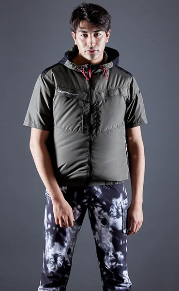 V8812 JIST8118適合 サイドファン長袖フードジャケット 静電気帯電防止