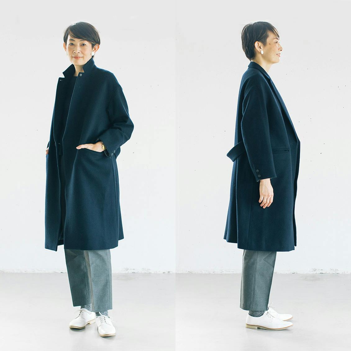 着用レビュー】定番の「チェスターコート」を身長別に4名のスタッフが