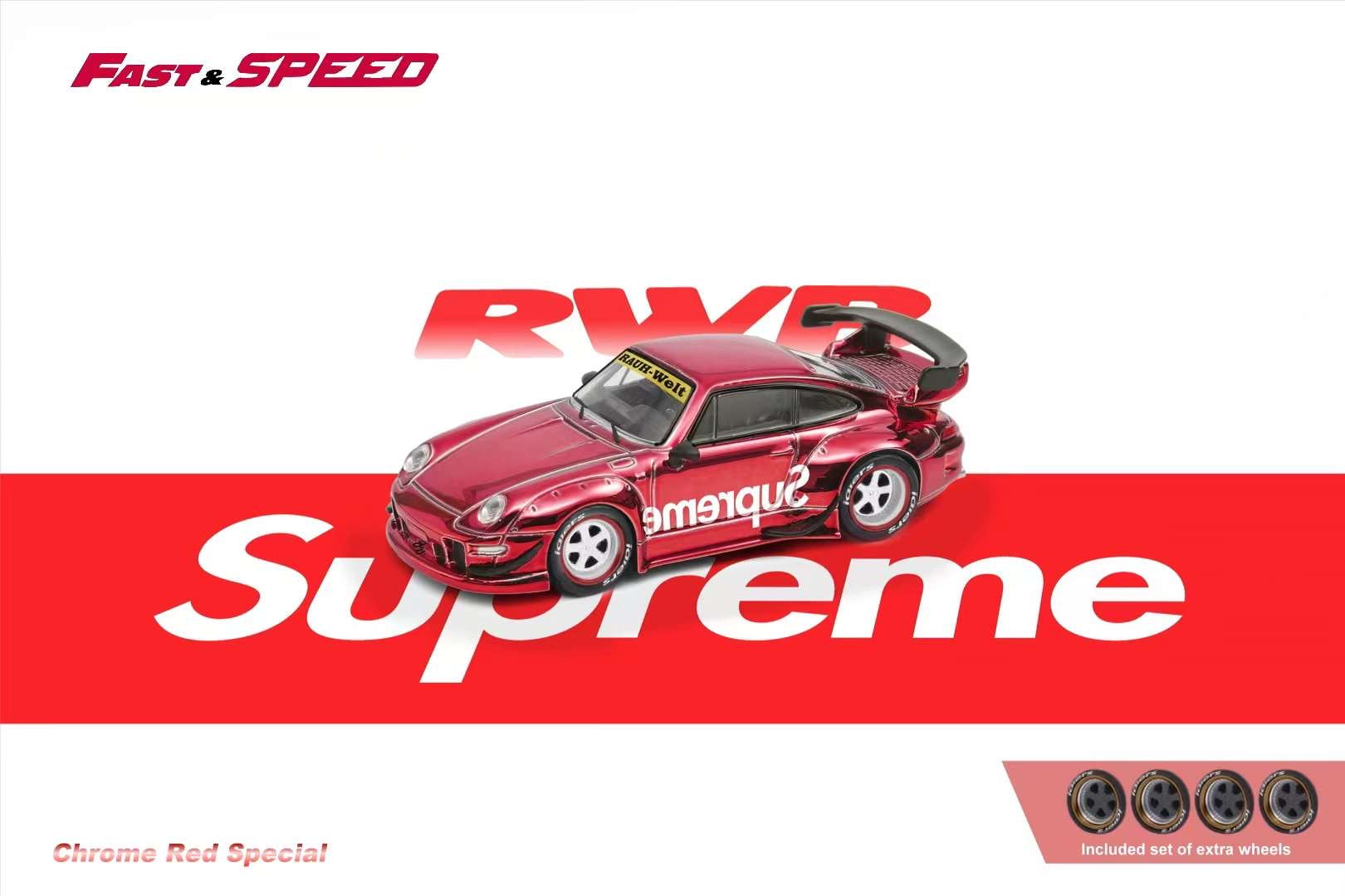 Fast Speed 1:64 Porsche RWB 993 GT - Chrome Red Supreme – Horizon
