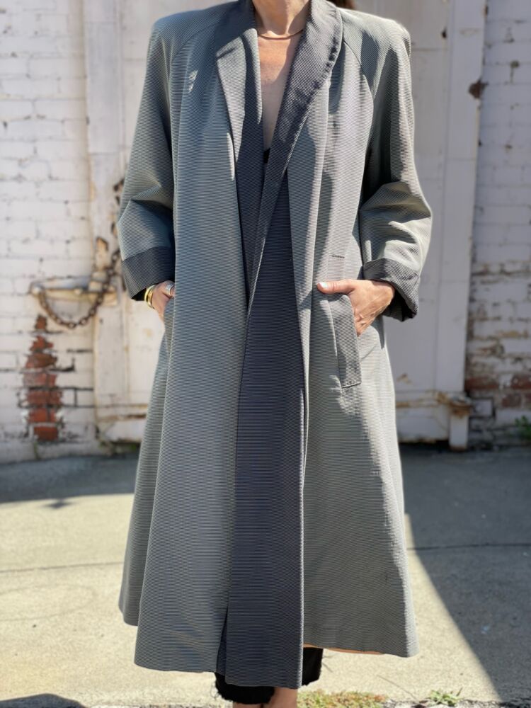 Vintage 50s Micro-stripe Swing Coat – M/L → Hotbox Vintage