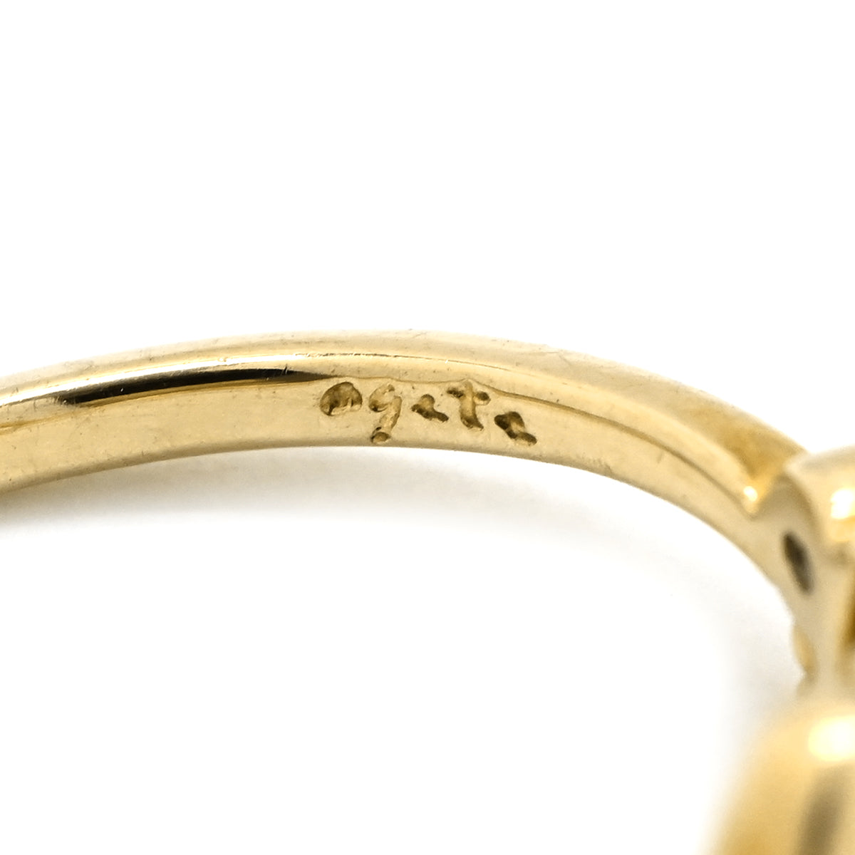 アガット agete イエローゴールド リング 指輪 10K 10金 1P 1石 1粒