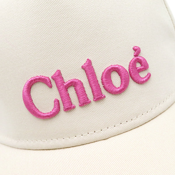 クロエ Chloe 刺繍ロゴ キャップ C20049117 オフホワイト コットン