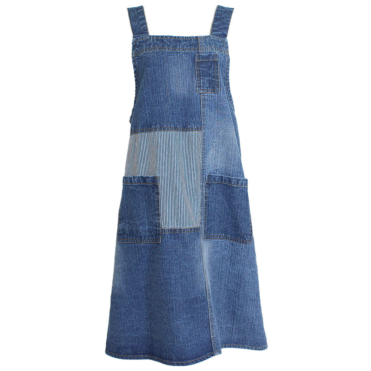 エプロン パッチワークデニムプルオーバーエプロン – ハウジー