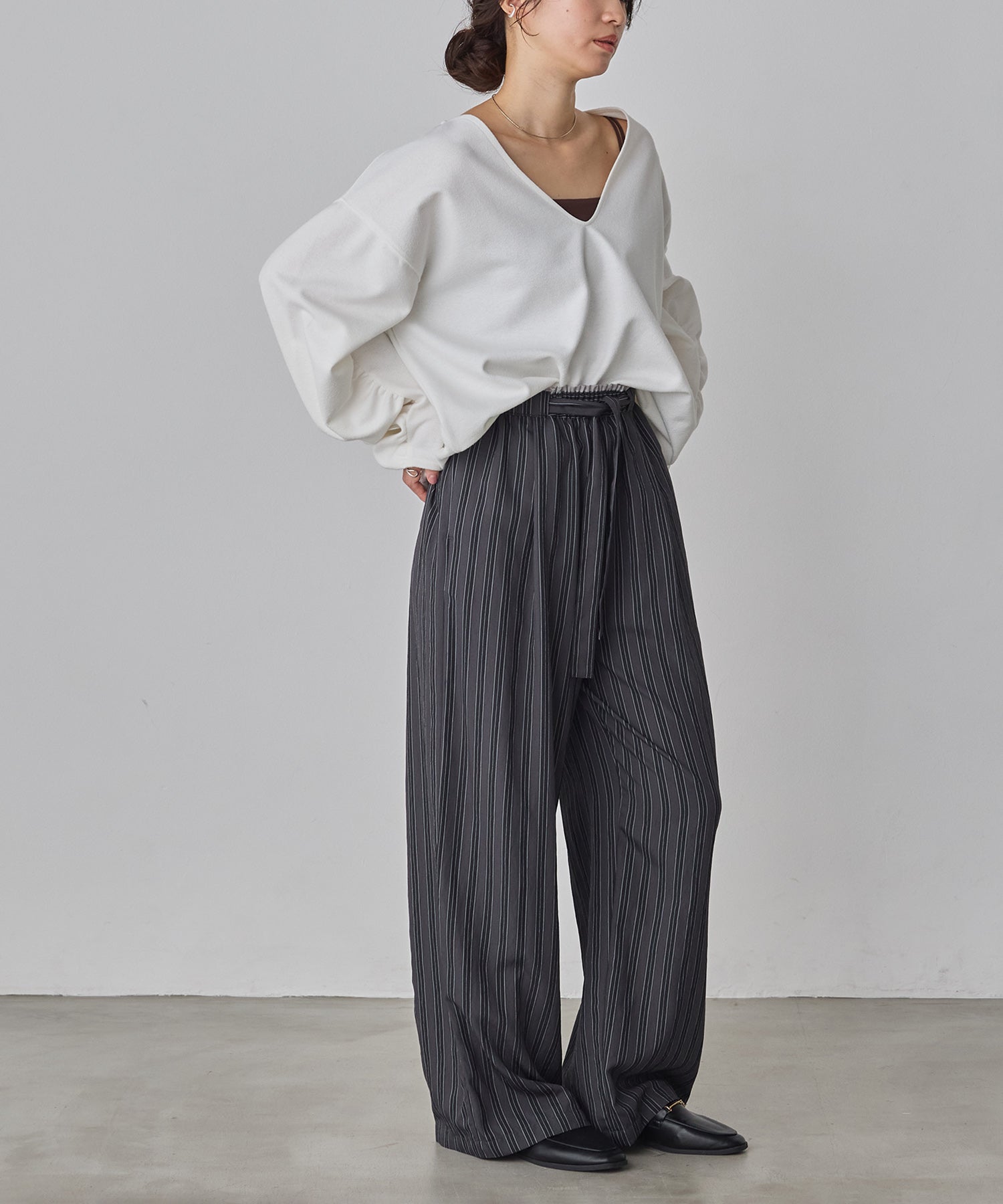 ストライプ イージーパンツ